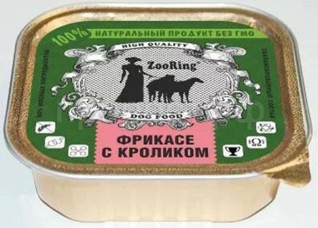 Собаки ZooRing д/всех пород собак паштет фрикасе с кроликом ж/б 100гр/16шт/313390 Собаки ZooRing д/всех пород собак паштет фрикасе с кроликом ж/б 100гр/16шт/313390