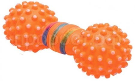 Игрушка для собак средних пород Гантель виниловая шипованная с мех.лентой 15см/ISJ3023/С2717 Игрушка для собак средних пород Гантель виниловая шипованная с мех.лентой 15см/ISJ3023/С2717