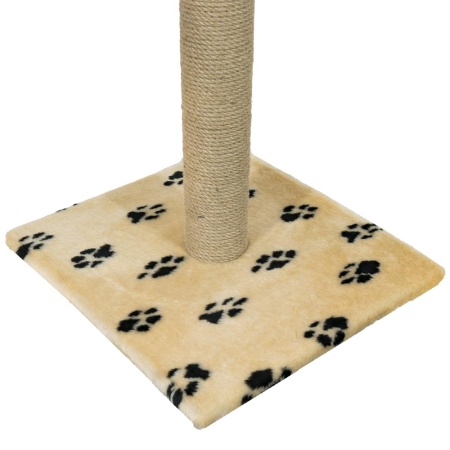 Когтеточка столбик мех, джут бежевый 47*47*80см/DONBARON